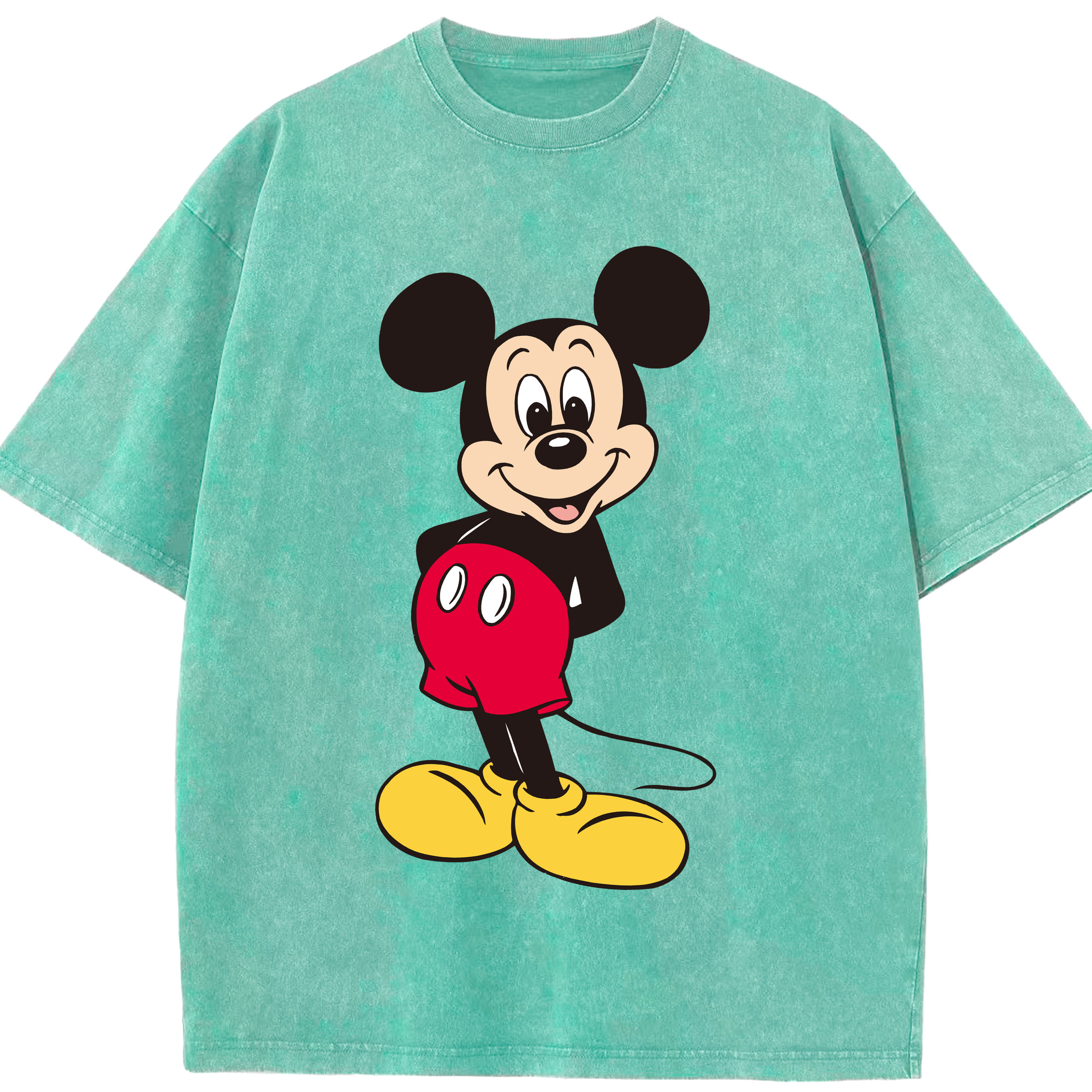 （画像用） ミッキーマウス Mickey Mouse 綿100% ヴィンテージ風 半袖Tシャツ（フロントプリント）